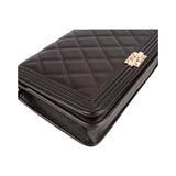 Chanel Quilted Caviar Leather Boy Wallet on Chain Crossbody Bag