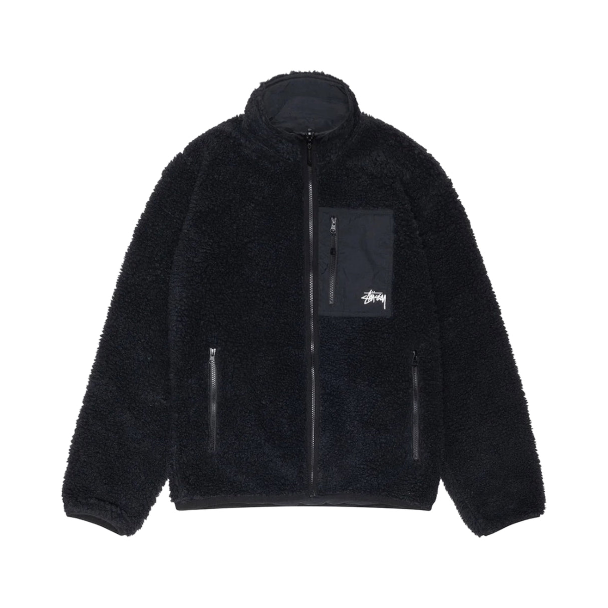 Stussy Sherpa Reversible Jacke Schwarz