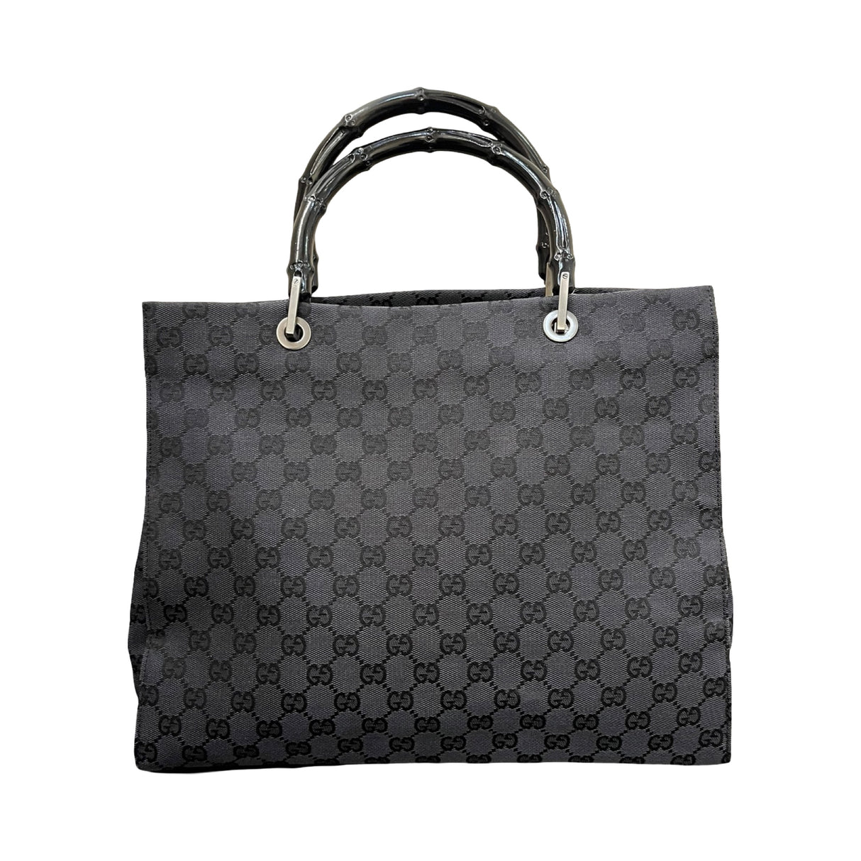 Gucci GG Monogram Tote Book Bamboo Schwarz