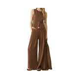 Stradivarius Textured With Buttons Dark Brown