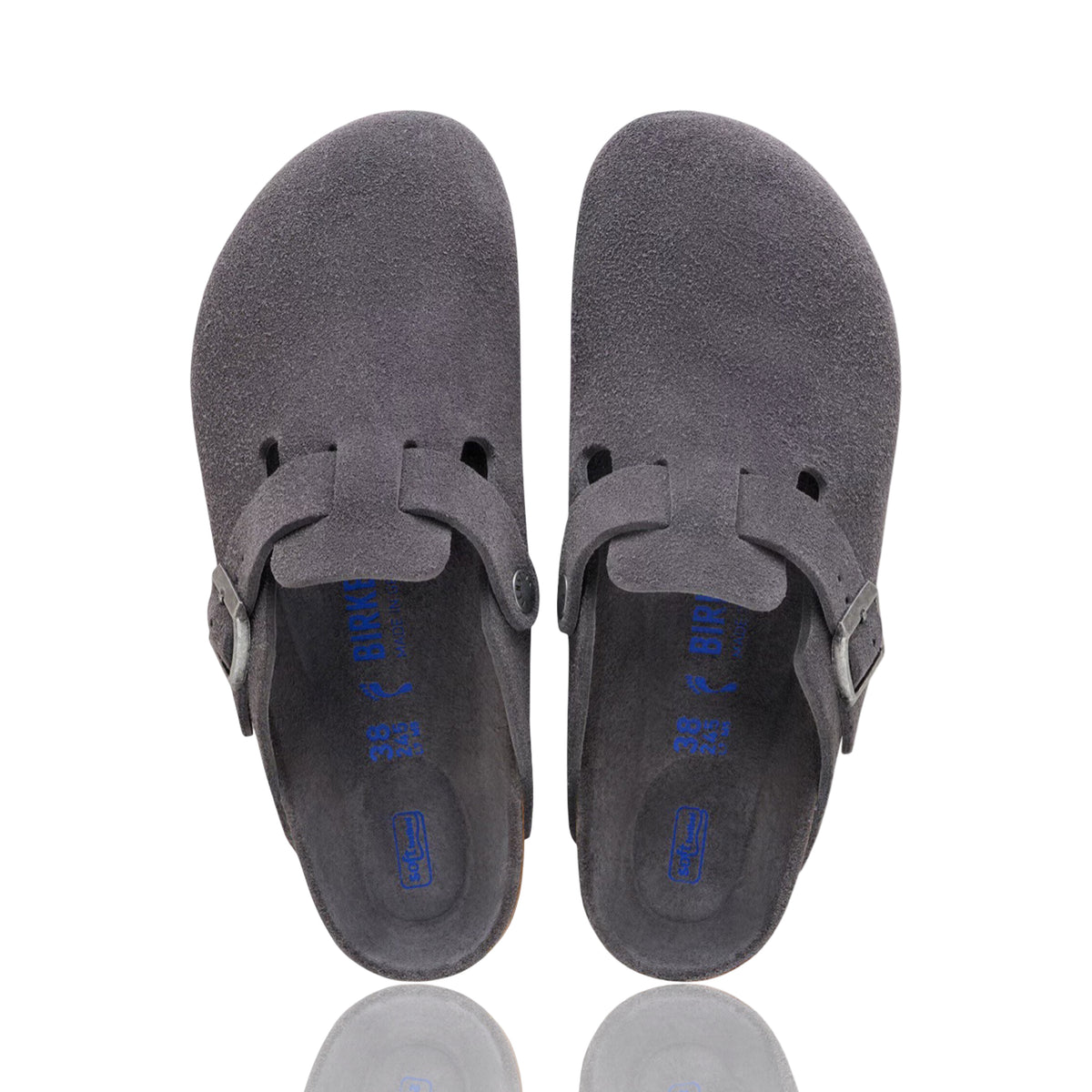 Birkenstock Boston Clogs Charcoal Fb Veloursleder