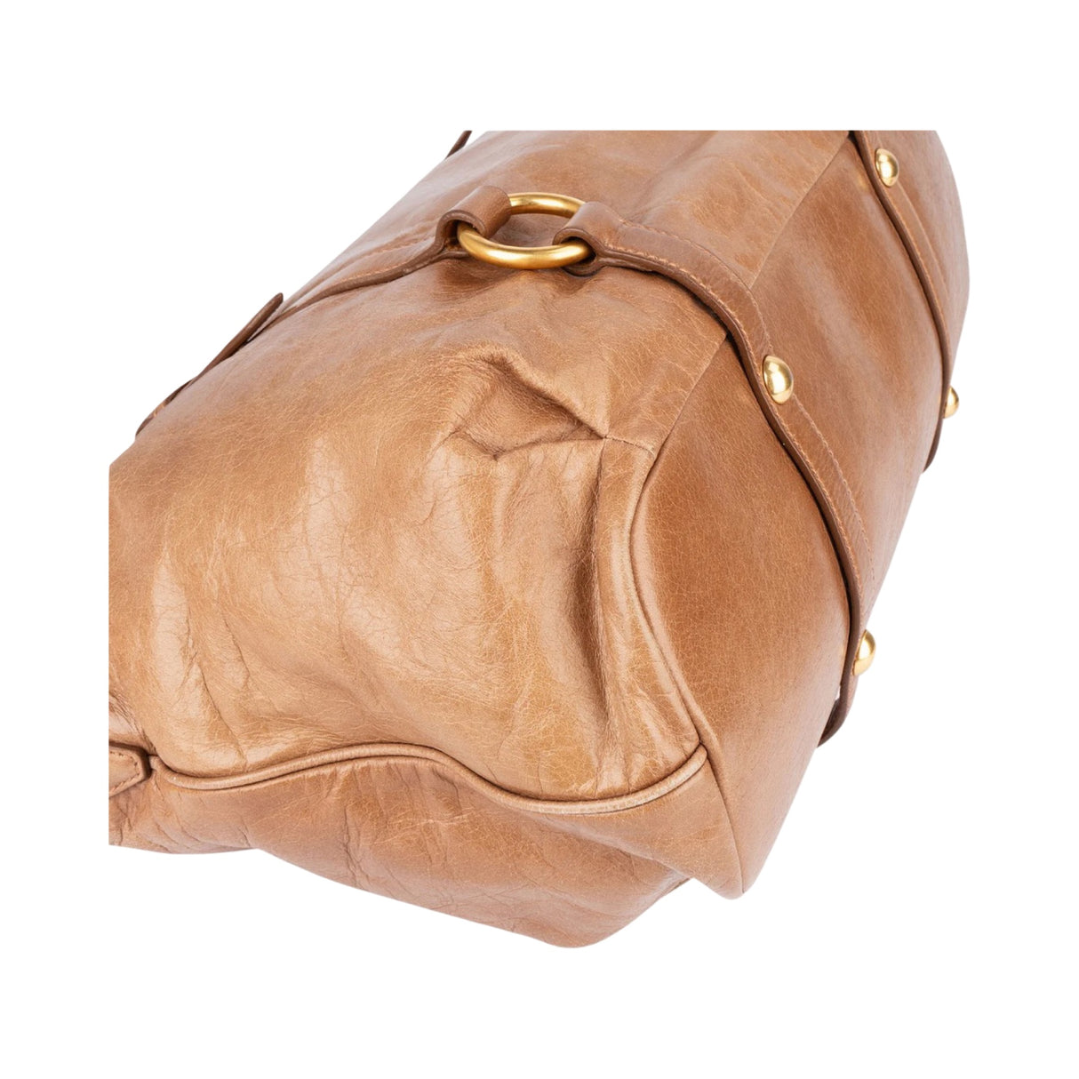 Miu Miu Vitello Lux Leather Satchel Tote Handbag