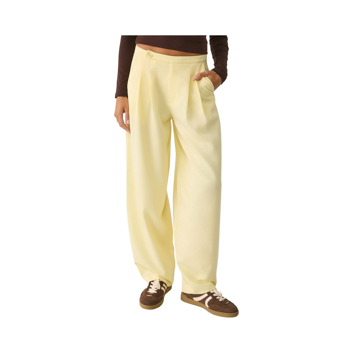 Stradivarius Stoffhose light yellow