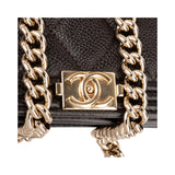 Chanel Quilted Caviar Leather Boy Wallet on Chain Crossbody Bag